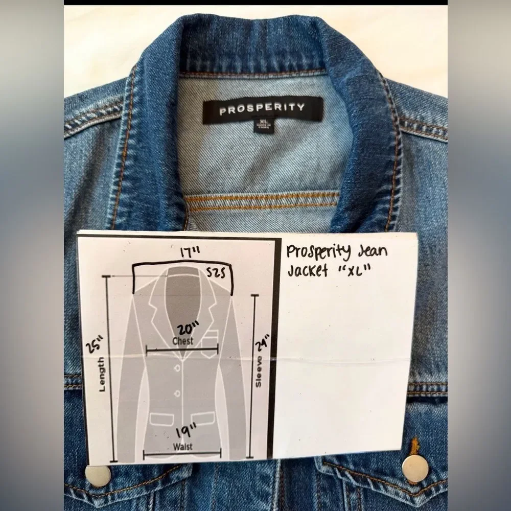 Prosperity Distressed Blue Denim Jacket Size XL - Picture 10 of 10